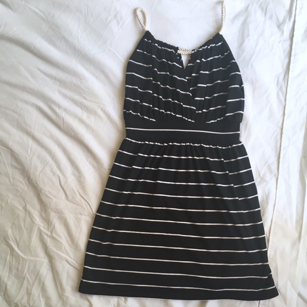 One Clothing Striped Summer Dress Black